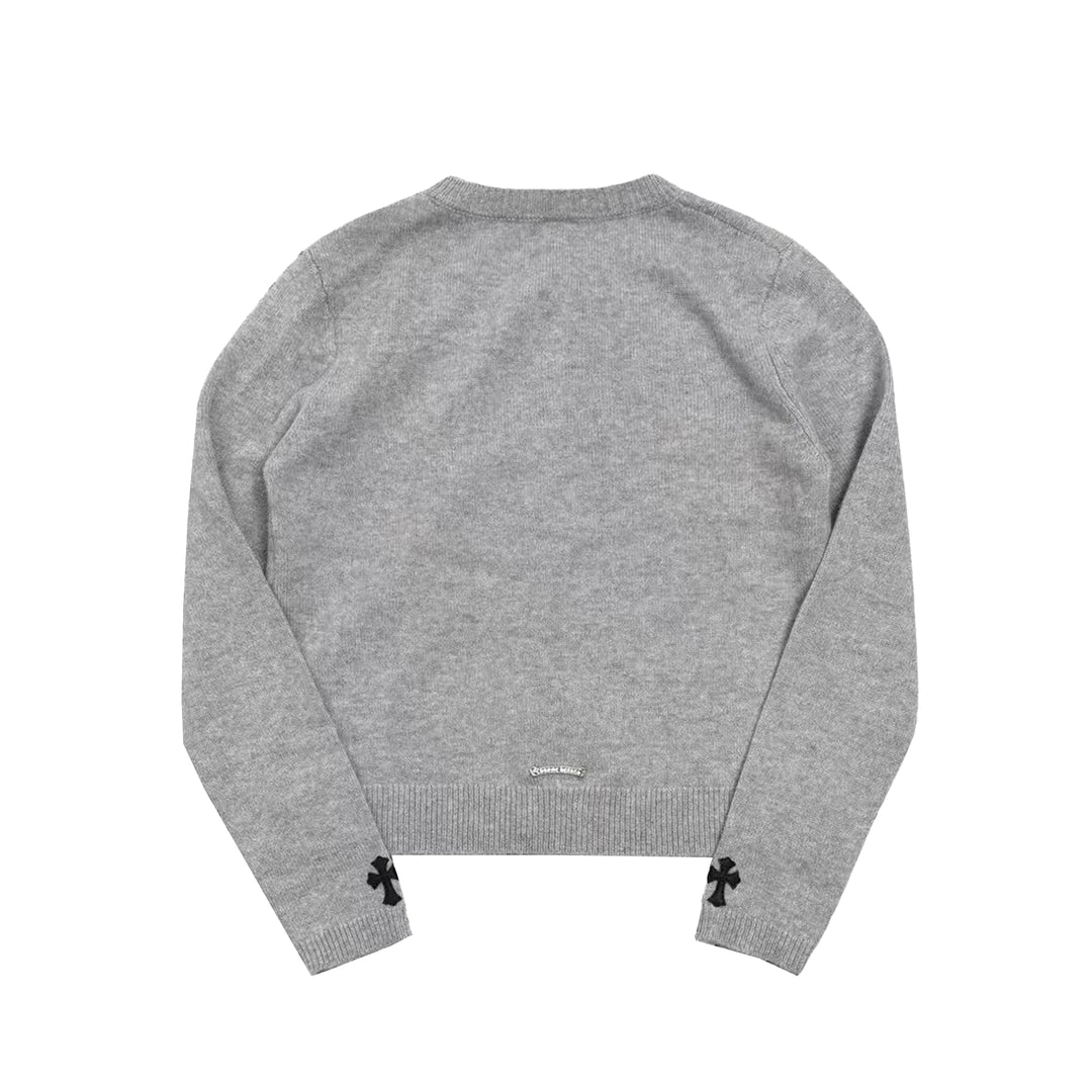 Chrome Hearts Grey Cashmere Cardigan Sweater