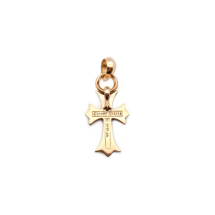 Chrome Hearts 22K Gold Diamonds Cross Charm Pendant