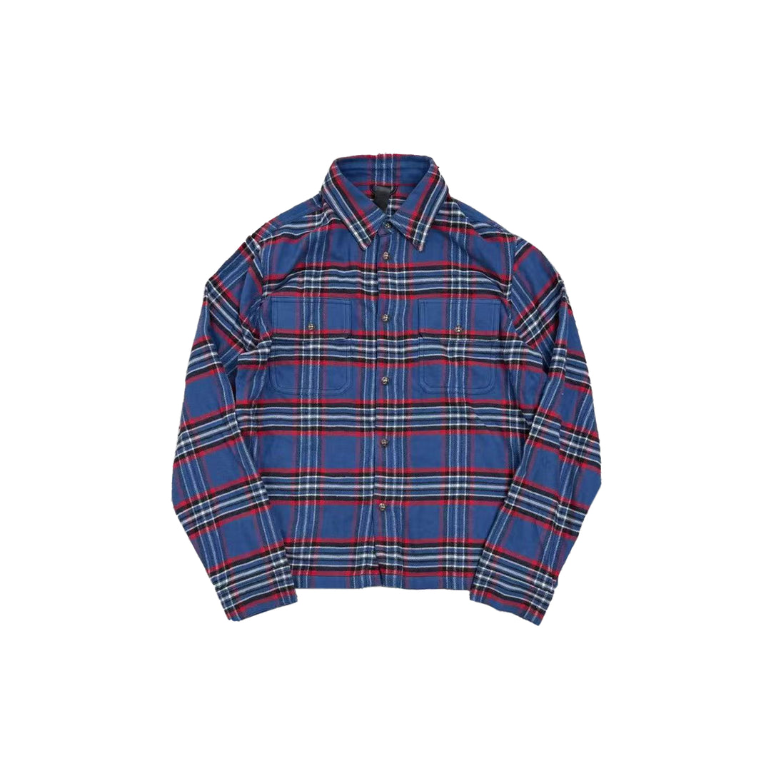 Chrome Hearts Work Dog Blue&Red Plaid Shirt Flannel Jacket