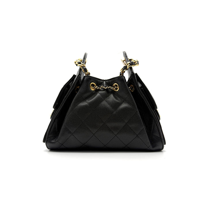 Chanel 26A 25Bag Black Quilted Caviar Mini Shoulderbag