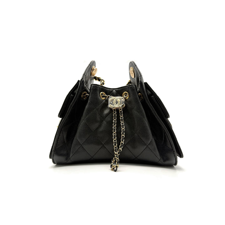 Chanel 26A 25Bag Black Quilted Caviar Mini Shoulderbag