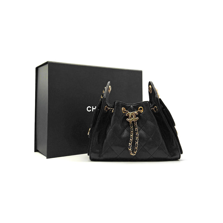 Chanel 26A 25Bag Black Quilted Caviar Mini Shoulderbag