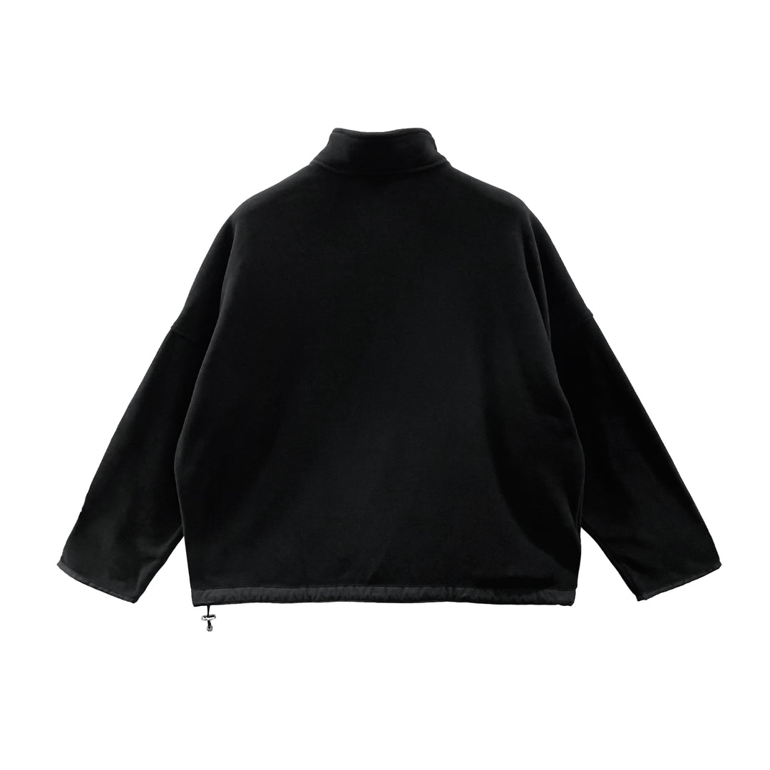 Chrome Hearts Scroll Cross Leather Patch Half Zip Fleece Sweatshirt