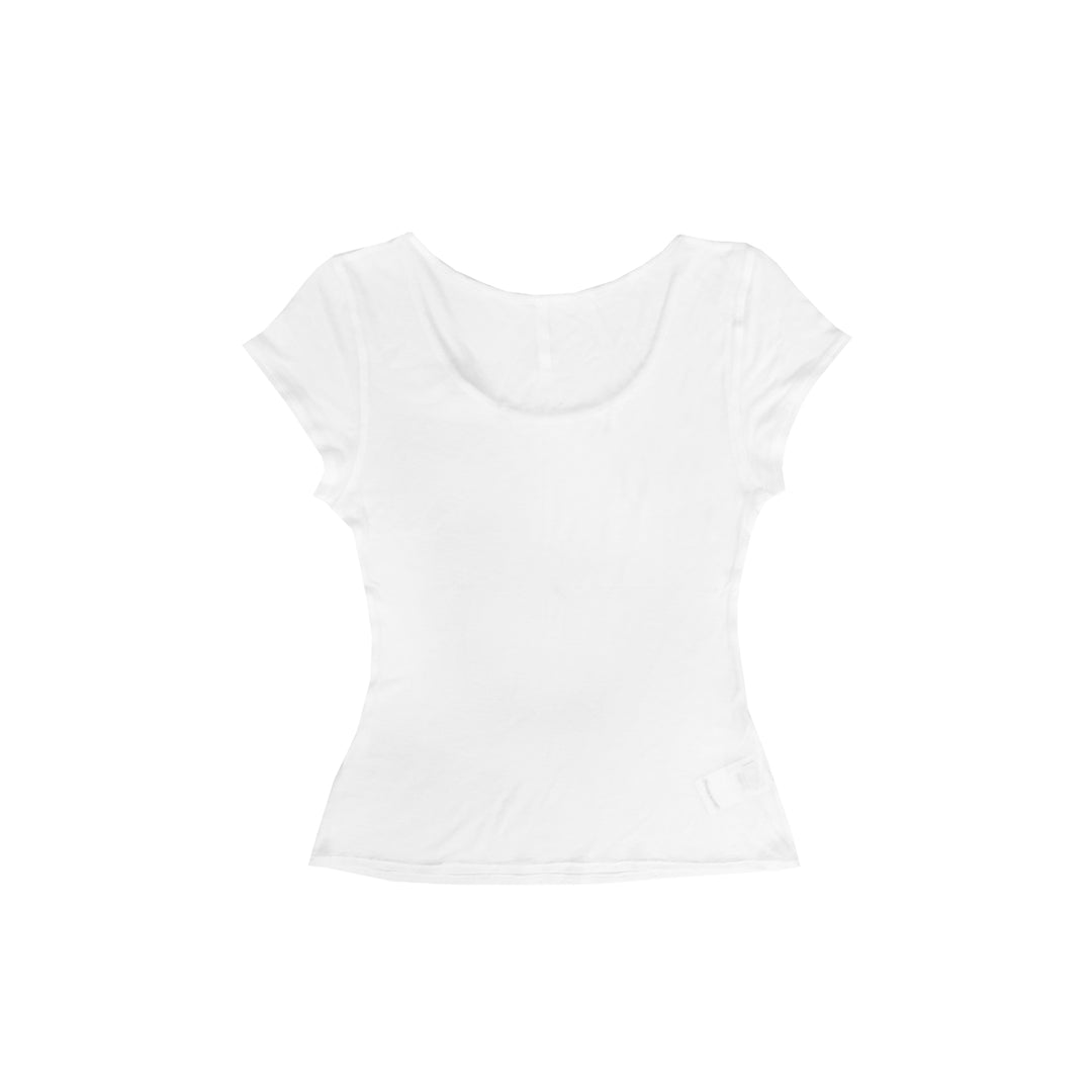 Chrome Hearts Mesh Silver Vine Heart Charm White Short Sleeve Tee
