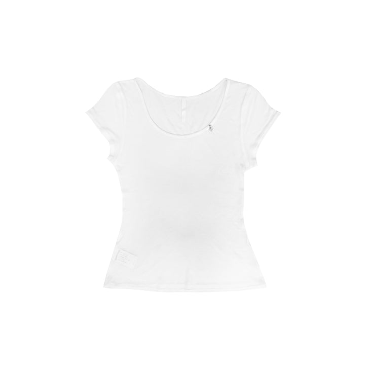 Chrome Hearts Mesh Silver Vine Heart Charm White Short Sleeve Tee