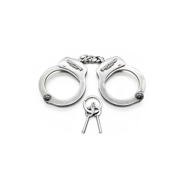 Chrome Hearts Silver Pair Of Handcuffs Keychain Bangle Bracelet