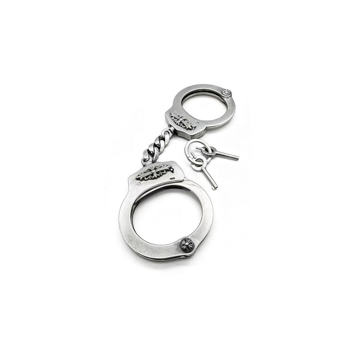 Chrome Hearts Silver Pair Of Handcuffs Keychain Bangle Bracelet