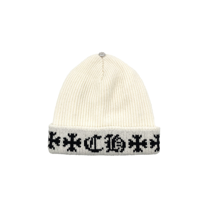 Chrome Hearts Aspen Exclusive Big Daddy Cashmere White Beanie