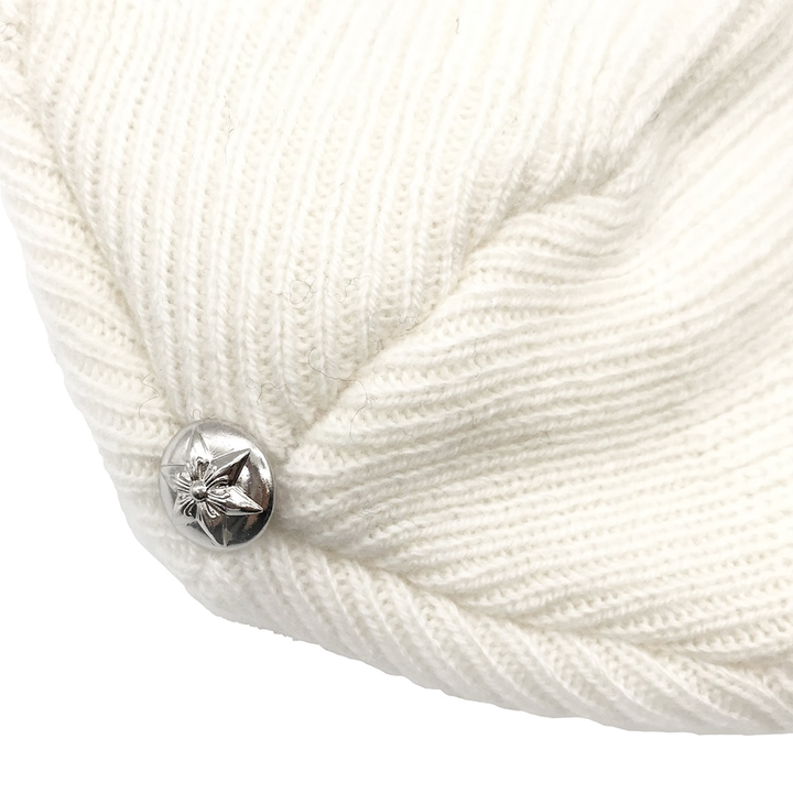 Chrome Hearts Aspen Exclusive Big Daddy Cashmere White Beanie