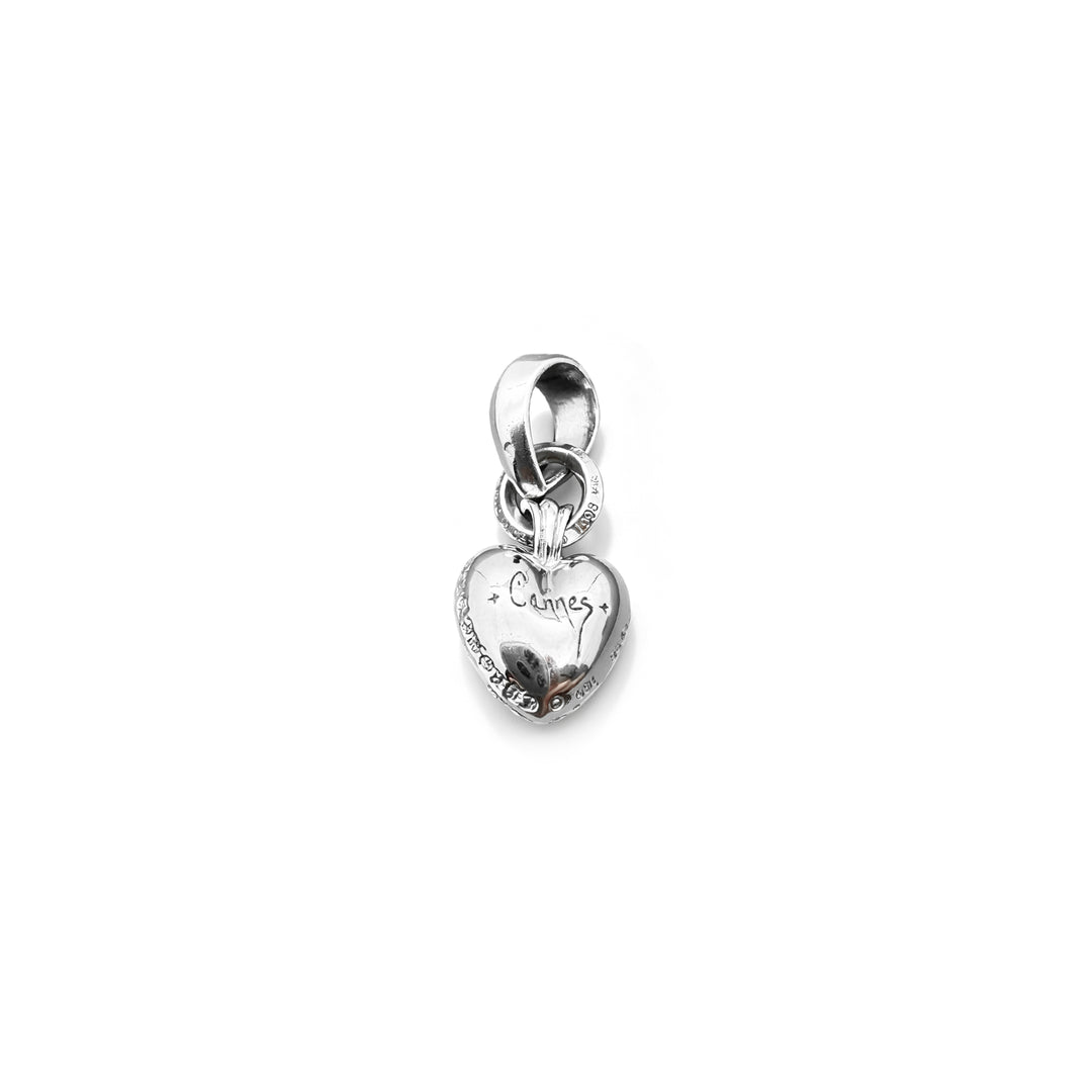 Chrome Hearts Cannes Exclusive 18K White Gold Pink Saph Vine Heart Charm Pendant