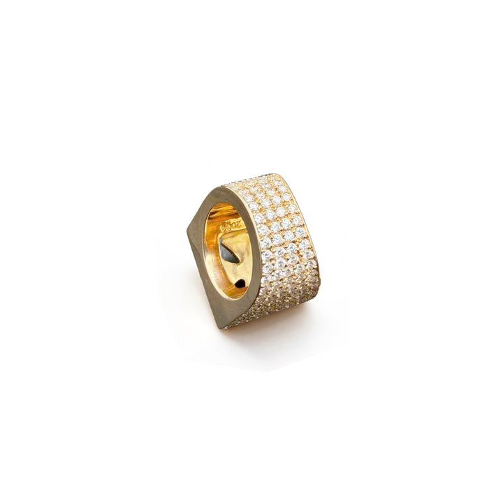 Chrome Hearts 22K Gold Diamonds Cross KH Ring