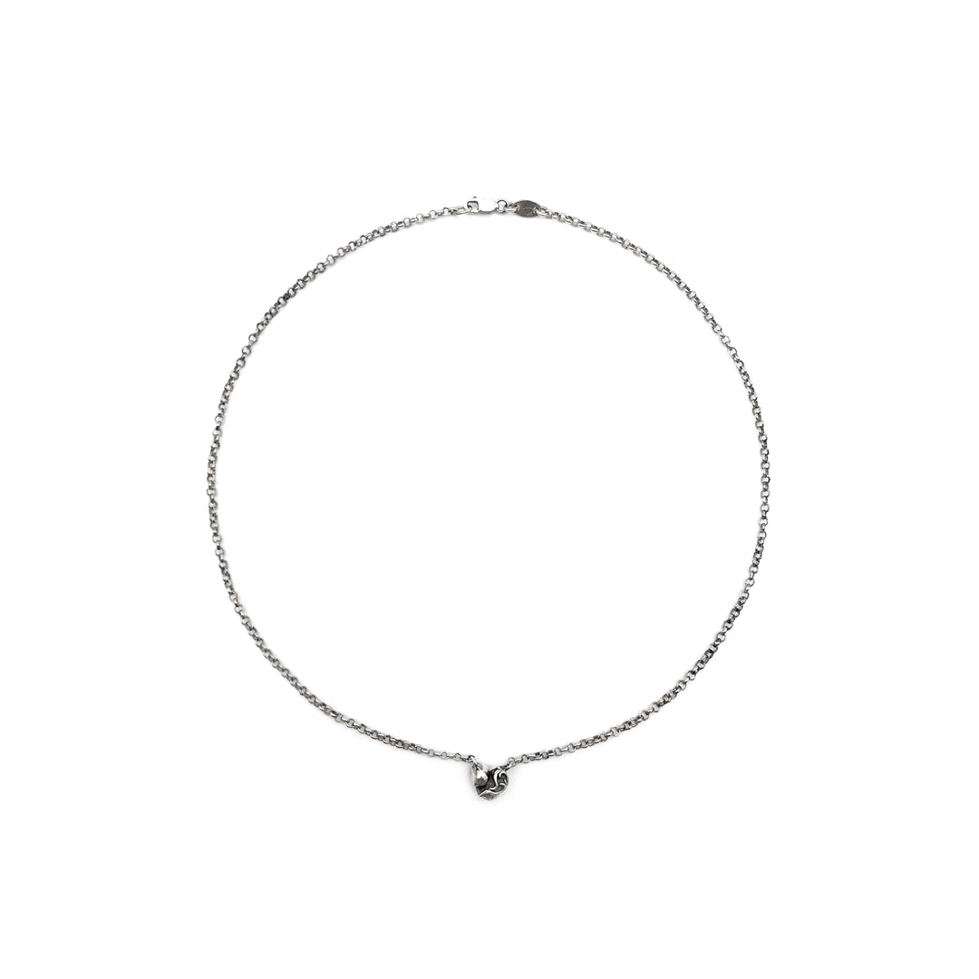 Chrome Hearts Silver Vine Heart Roll Chain Necklace