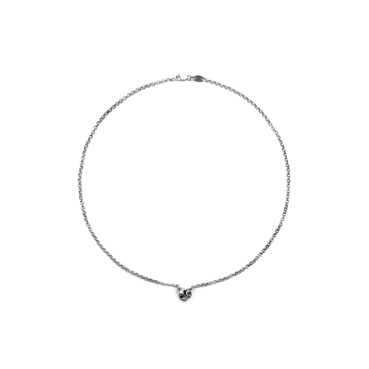 Chrome Hearts Silver Vine Heart Roll Chain Necklace