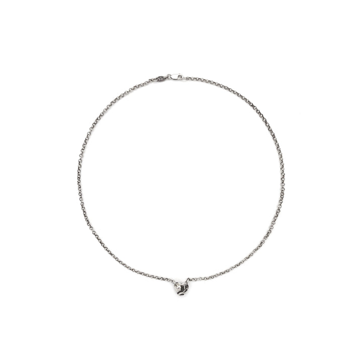 Chrome Hearts Silver Vine Heart Roll Chain Necklace