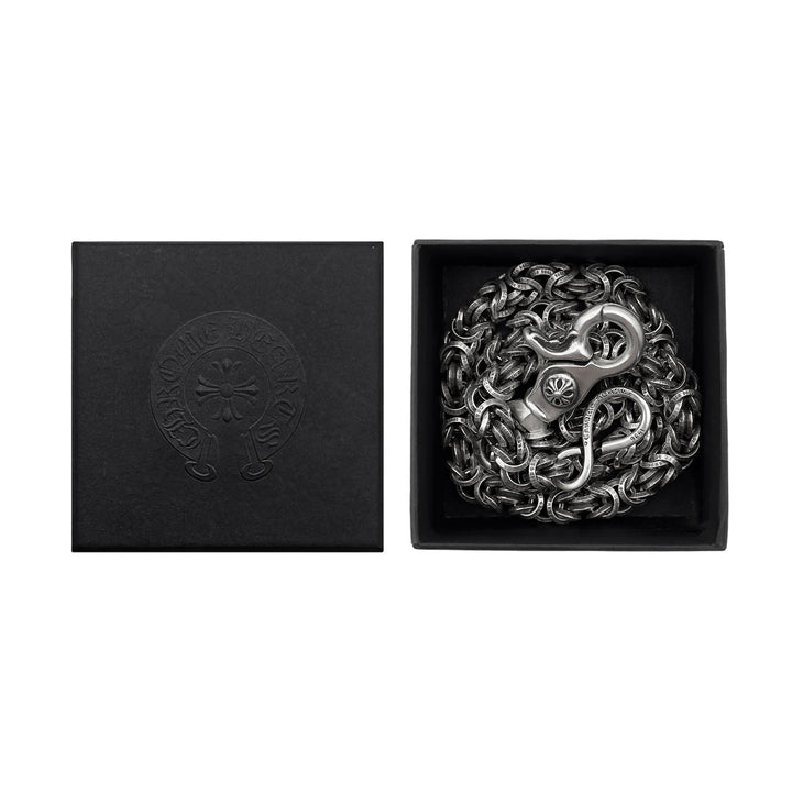 Chrome Hearts Silver Woven B Ring 1 Clip Wallet Chain