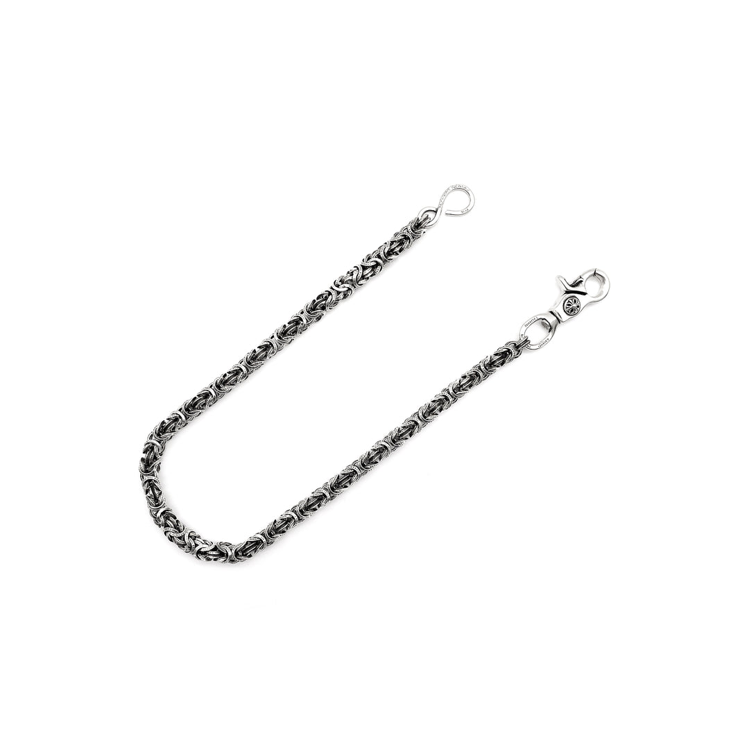 Chrome Hearts Silver Woven B Ring 1 Clip Wallet Chain