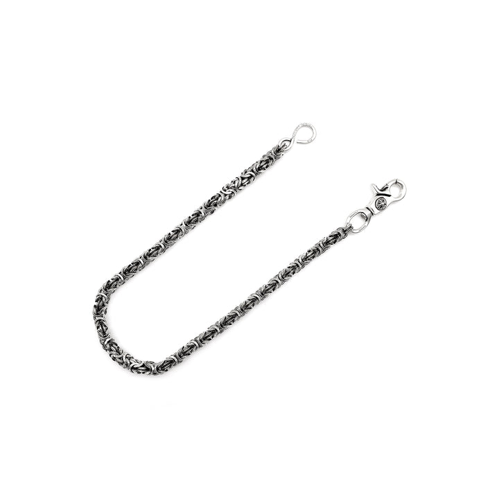 Chrome Hearts Silver Woven B Ring 1 Clip Wallet Chain