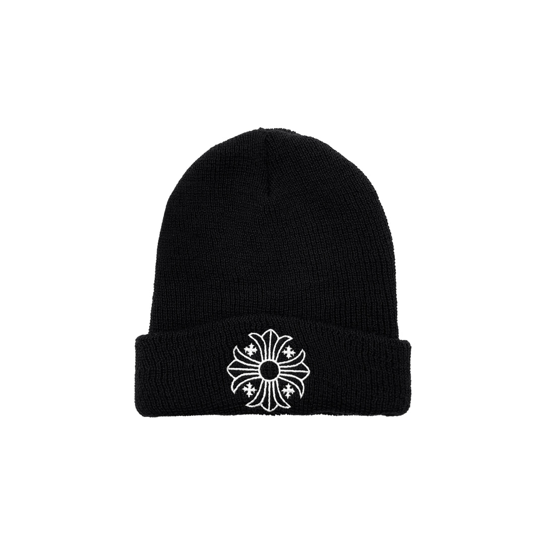 Chrome Hearts Plus Cross Embroidered Wool Knit Black Beanie