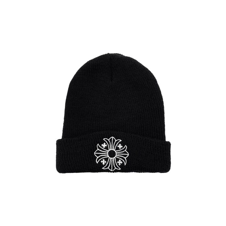 Chrome Hearts Plus Cross Embroidered Wool Knit Black Beanie