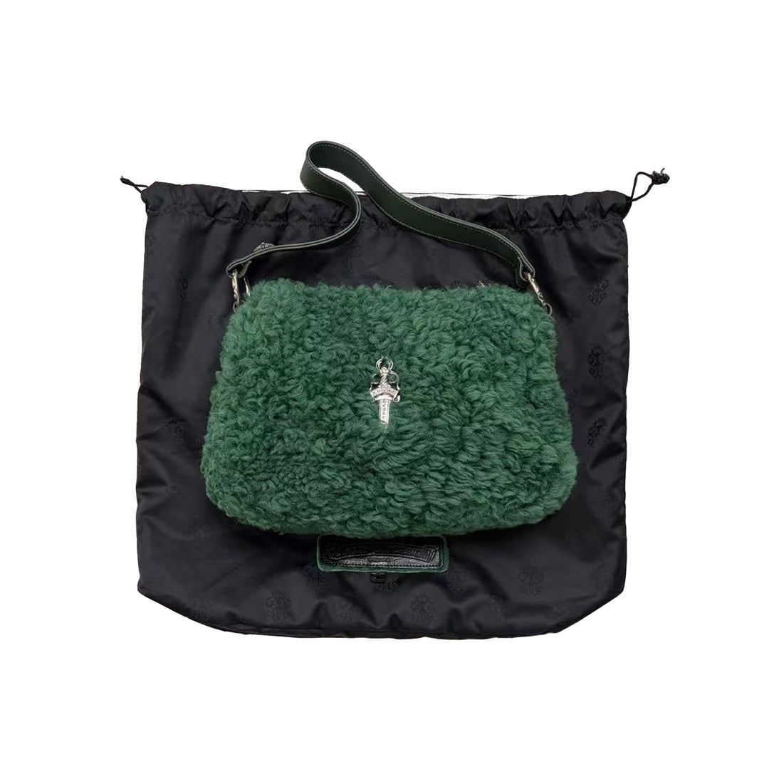 Chrome Hearts Dagger Fleece Green Chicken Nugget Bag