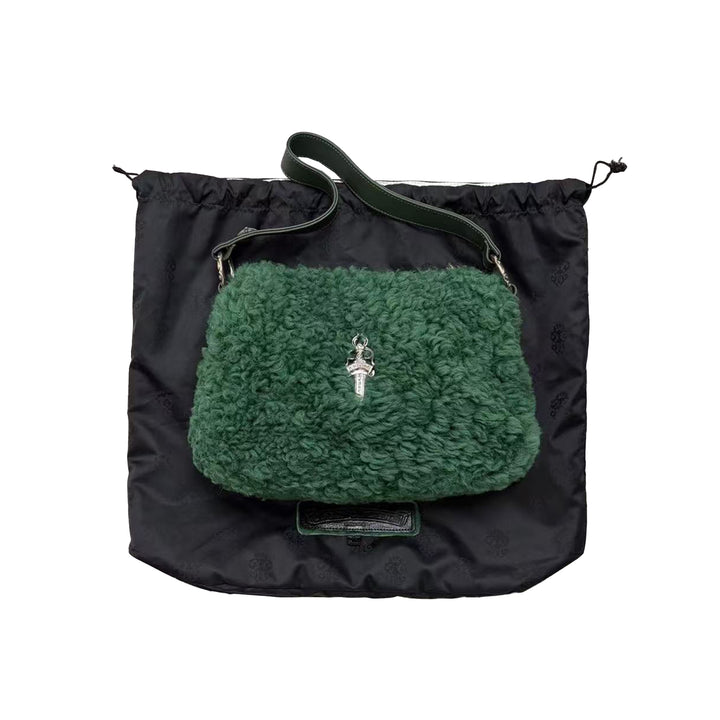 Chrome Hearts Dagger Fleece Green Chicken Nugget Bag