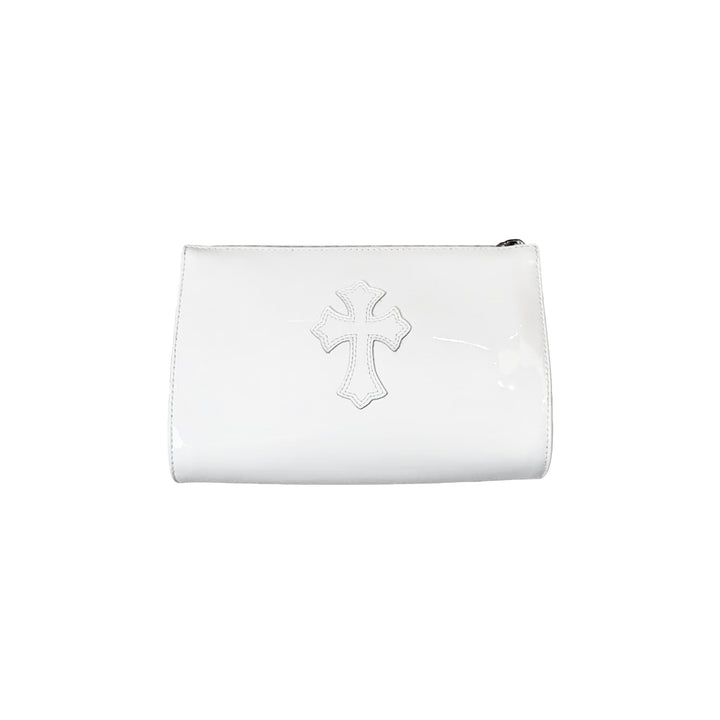 Chrome Hearts Cross Patch White Patent Zip Wallet