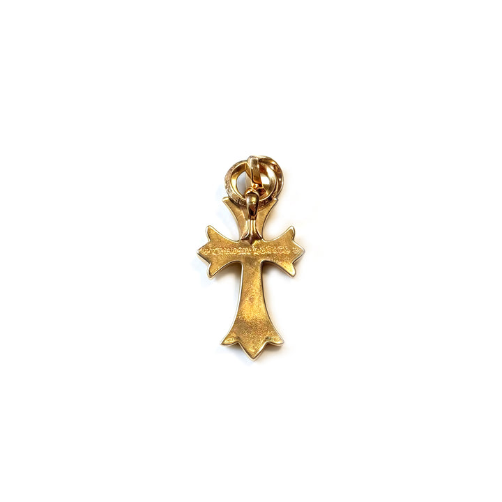 Chrome Hearts 22K Gold Emerald Vine Heart Cross Charm Pendant