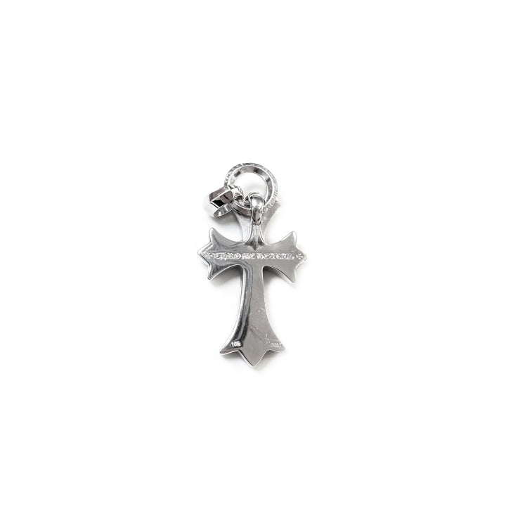 Chrome Hearts 18K White Gold Emerald Vine Heart Cross Charm Pendant