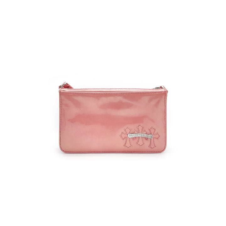 Chrome Hearts The Night Triple Cross Patch Pink Patent Shoulder Bag