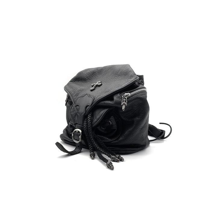 Chrome Hearts Mini Filigree Cross Black Leather Backpack