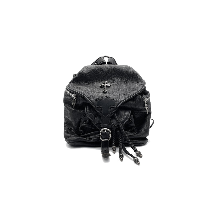 Chrome Hearts Mini Filigree Cross Black Leather Backpack