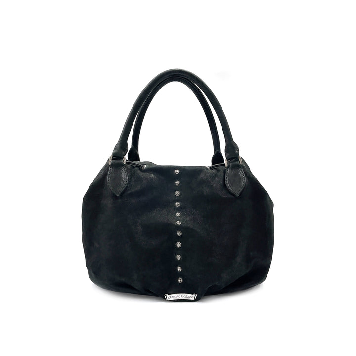 Chrome Hearts Studed Drawstring Black Flap Bag