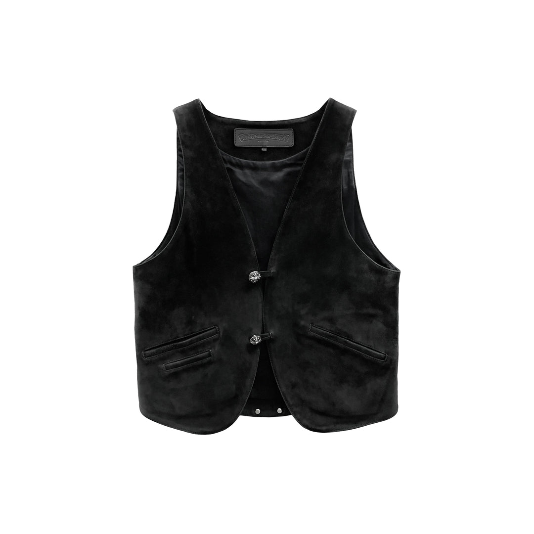 Chrome Hearts Suede Black Vest
