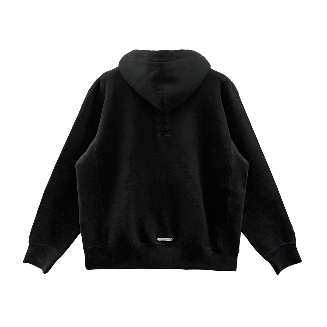 Chrome Hearts Dagger Script Embroidered Cashmere Zip Up Hoodie