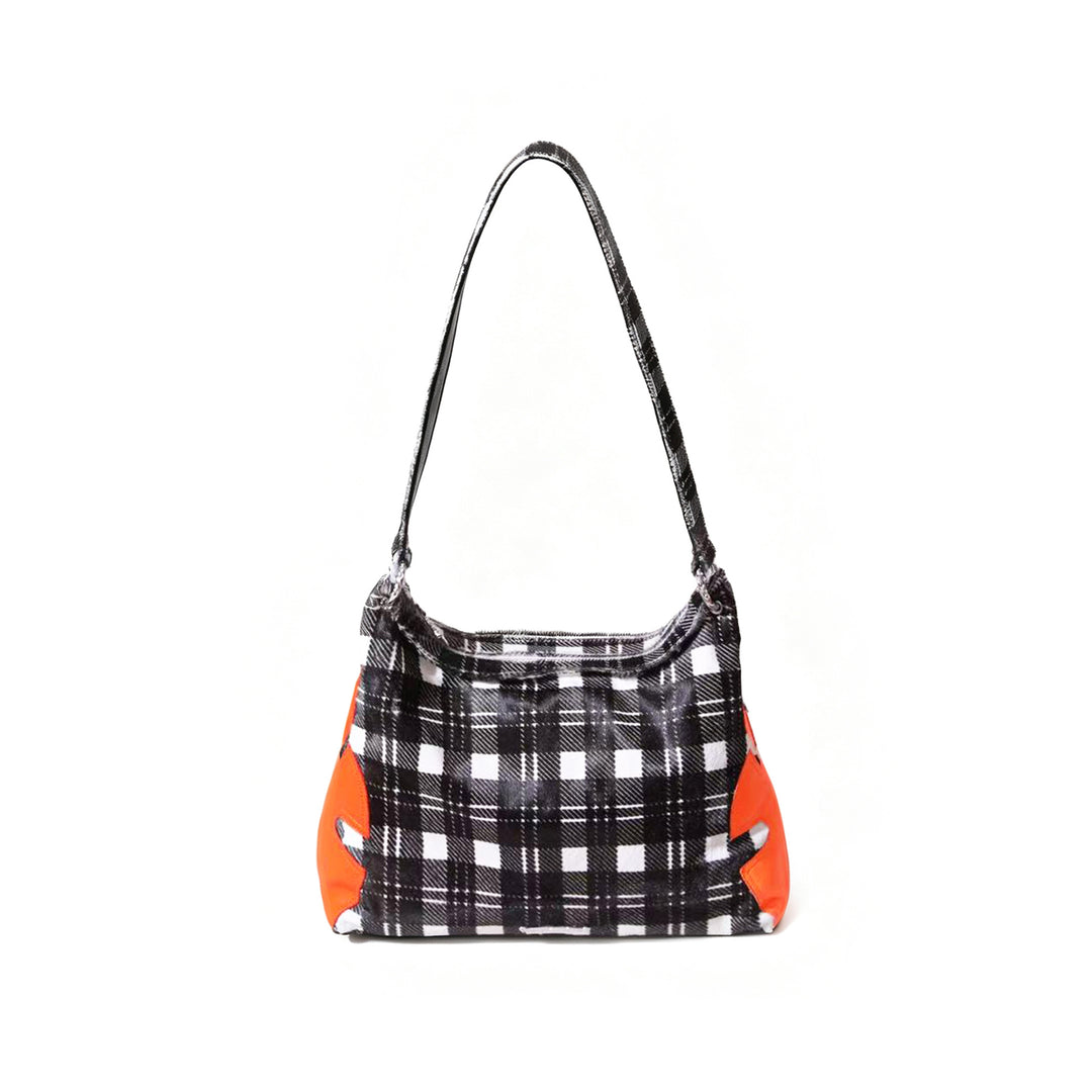 Chrome Hearts Orange Cross Patch Plaid Lyon Bag
