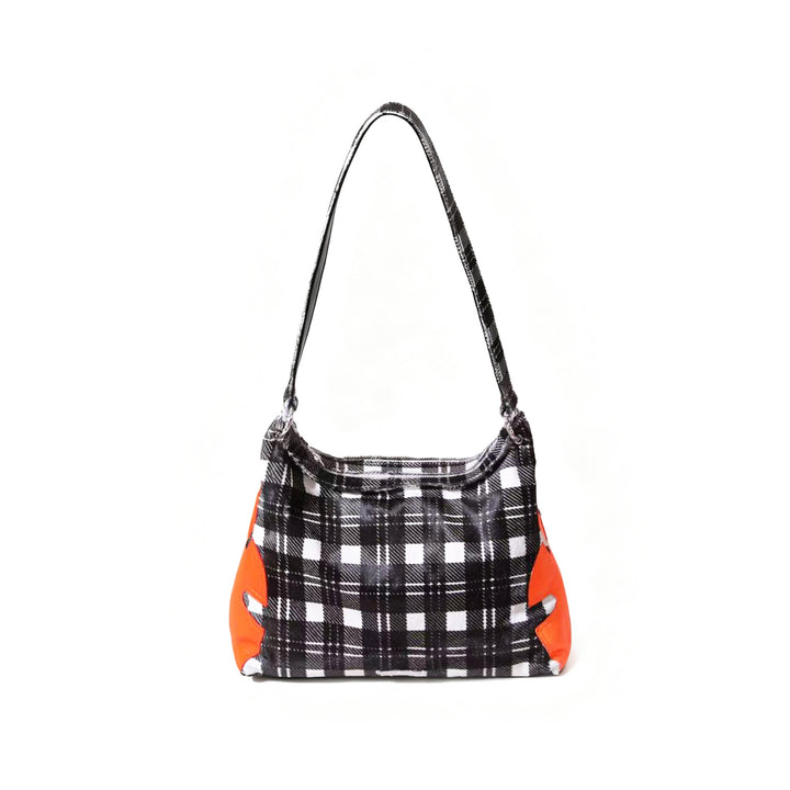 Chrome Hearts Orange Cross Patch Plaid Lyon Bag