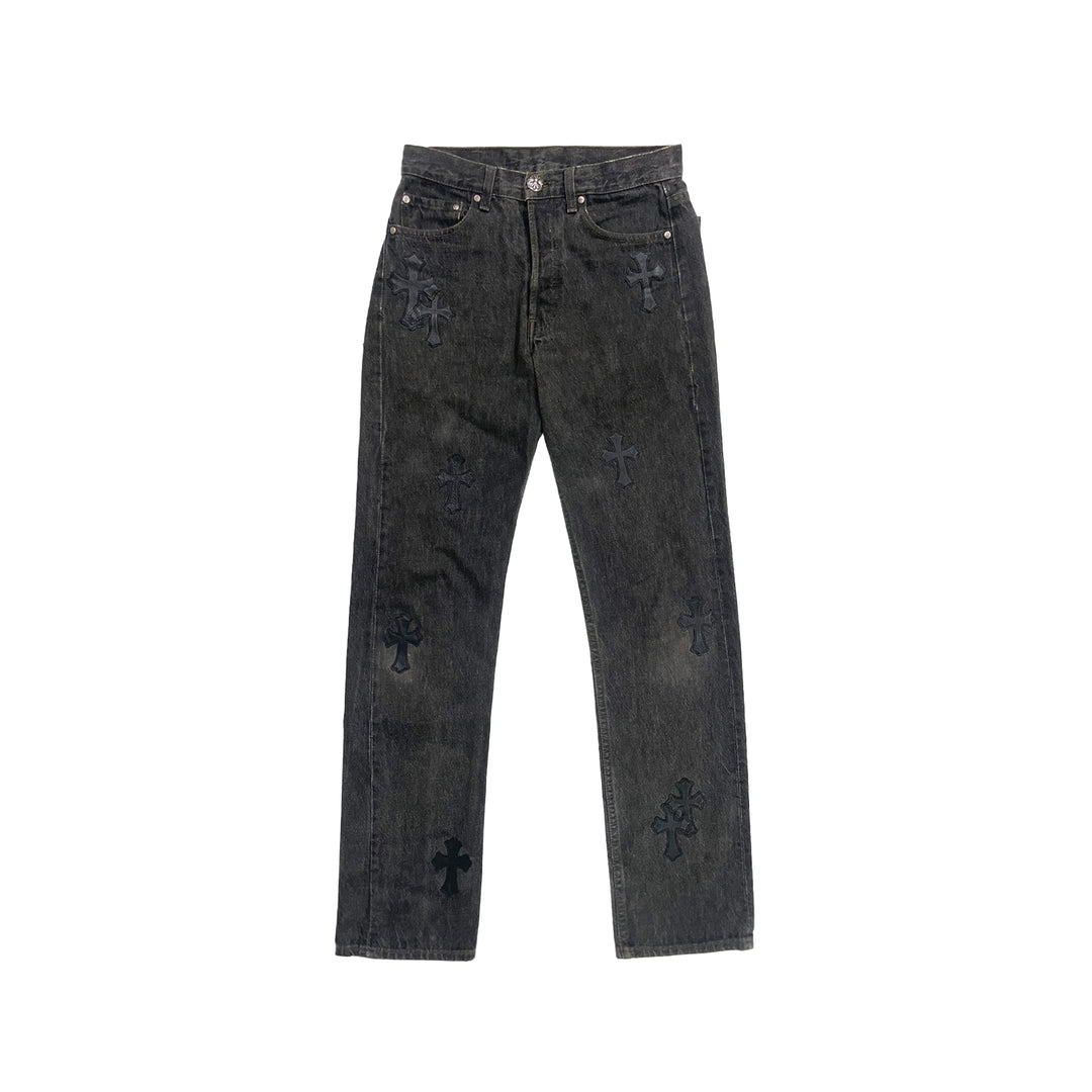 Chrome Hearts Levi's 501 Black Cross Patch Jeans