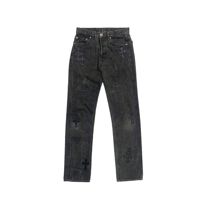 Chrome Hearts Levi's 501 Black Cross Patch Jeans