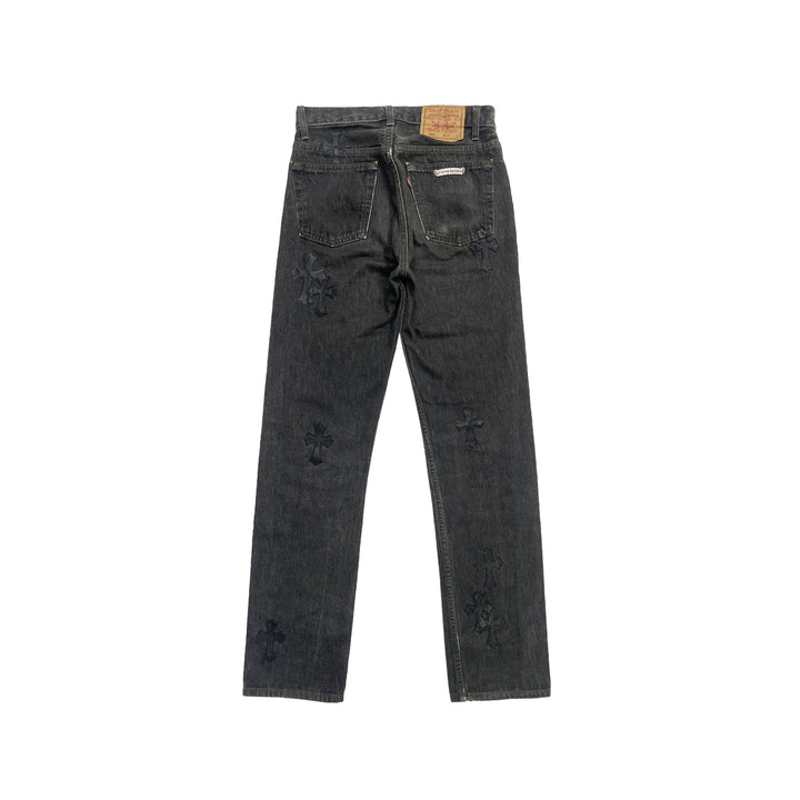 Chrome Hearts Levi's 501 Black Cross Patch Jeans