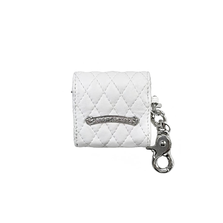 Chrome Hearts Cross White Leather Airpods Case Wallet