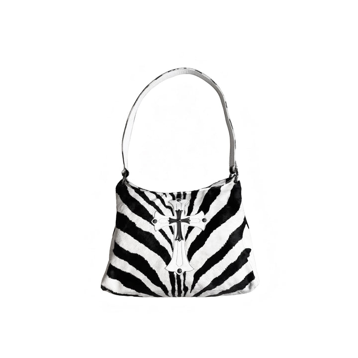 Chrome Hearts White Cross Patch Zebra Stripe Lyon Bag