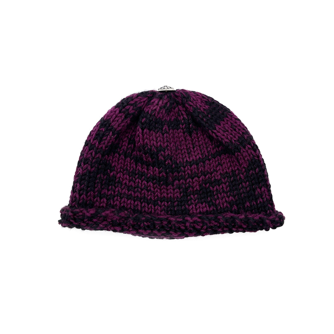 Chrome Hearts Triple Cross Patch Black&Purple Beanie