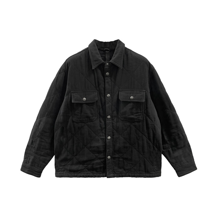Chrome Hearts Work Dog Quilted Black Shirt Jacket
