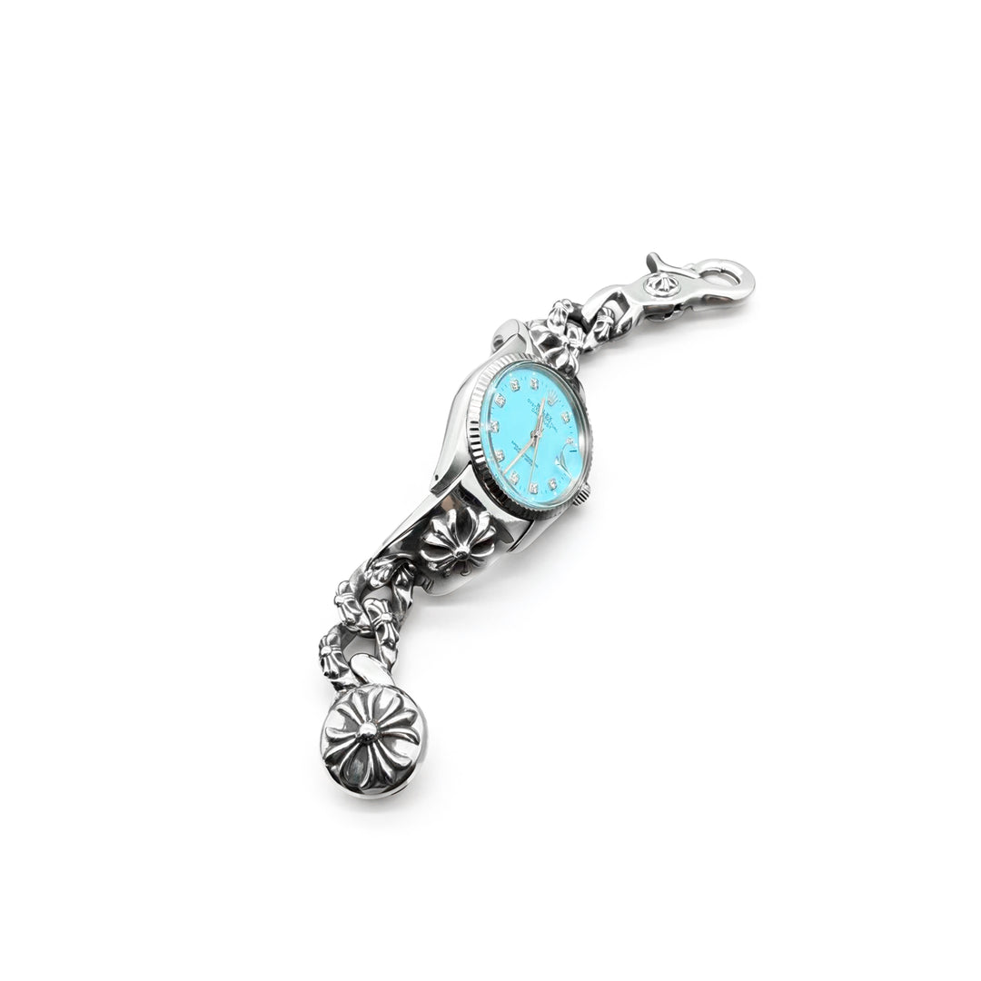 Chrome Hearts Rolex Tiffany Blue Dial Cross Lobster Clasp Watch Strap