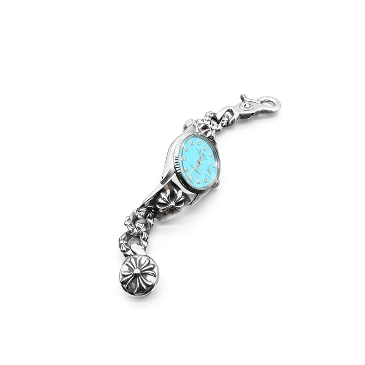 Chrome Hearts Rolex Tiffany Blue Dial Cross Lobster Clasp Watch Strap