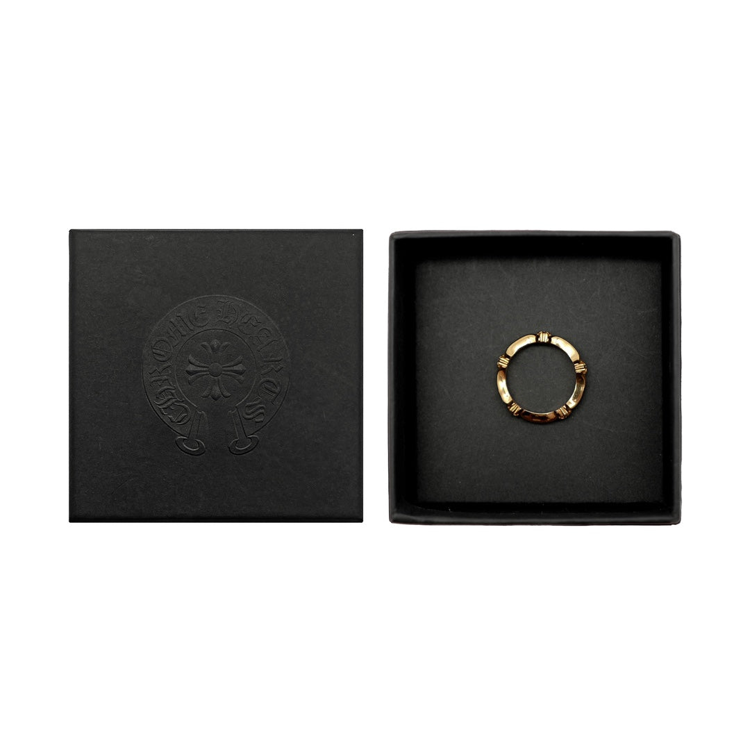 Chrome Hearts 22K Gold Diamonds Cross Bone Tail Ring