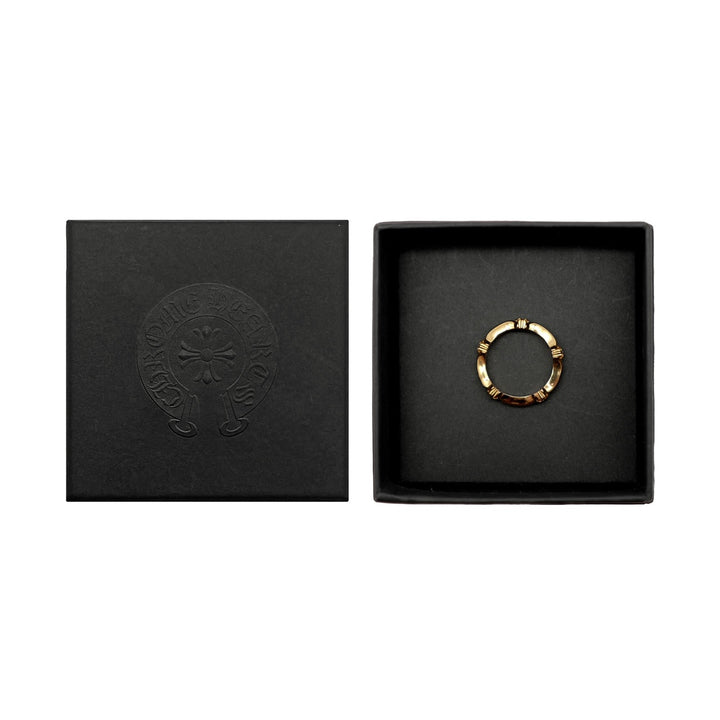 Chrome Hearts 22K Gold Diamonds Cross Bone Tail Ring