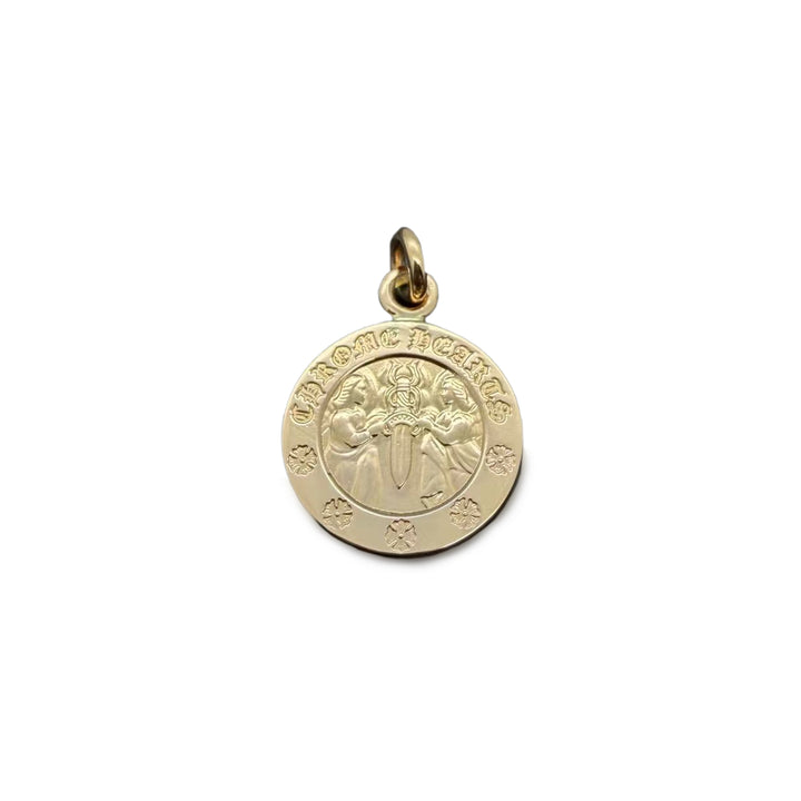 Chrome Hearts 22K Gold Angel Medal Pendant