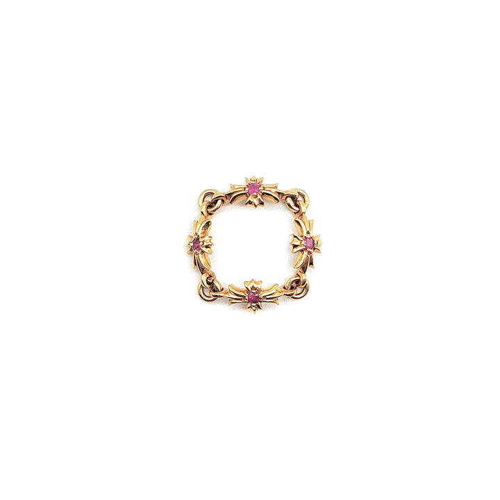 Chrome Hearts 22K Gold Pink Saph Tiny E Plus Ring