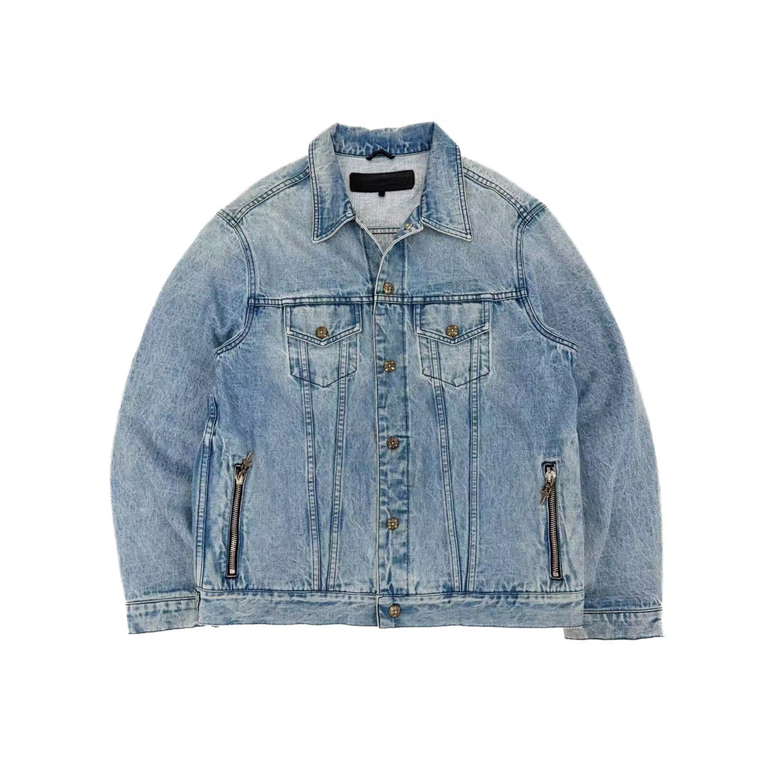 Chrome Hearts Motorbreath Leopard Coss Patch Denim Jacket